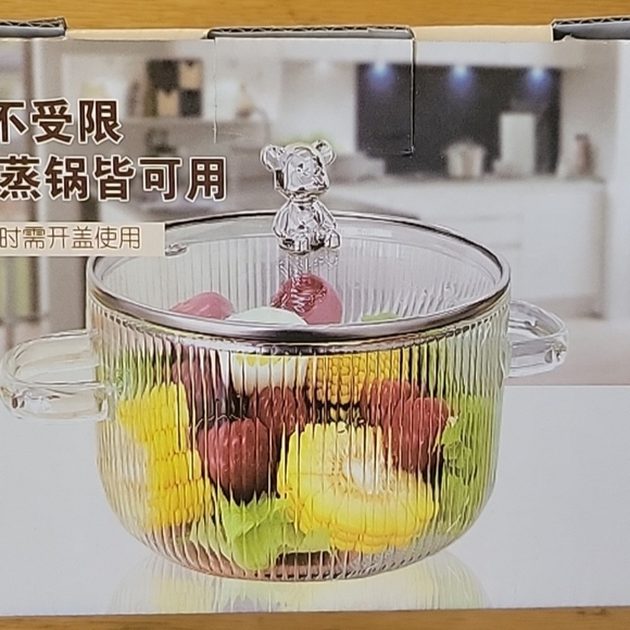 LITTLE HOMIE Glass Pots for Cooking on Stove with Lids 1.6L (54oz) - GlassPot Co - Picture 10 of 12